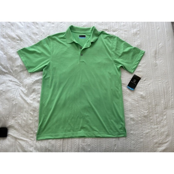 NWT PGA Tour Golf Polo Shirt Men Spring Green Moisture Wicking Stretch Size L - Picture 1 of 10